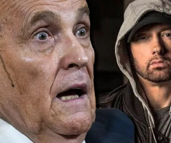 Eminem blasts Rudy Giuliani in a Late Show spoof