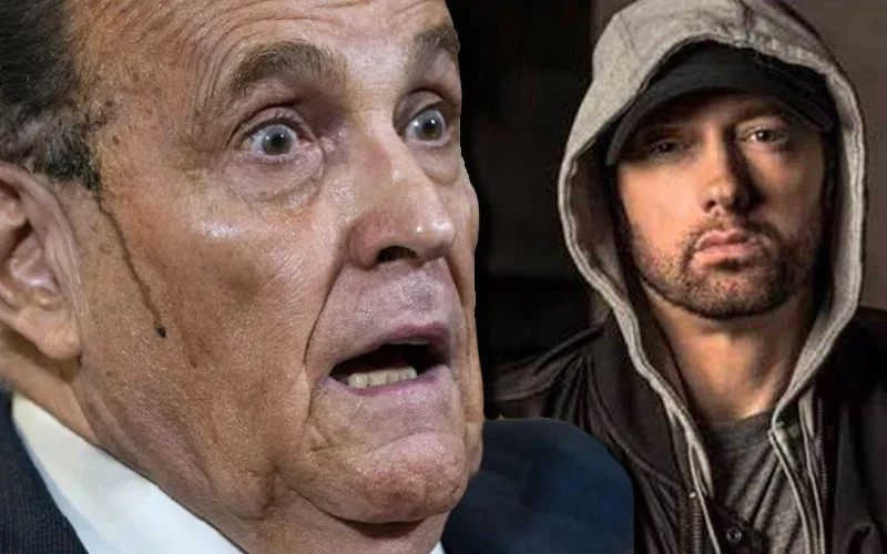 Eminem blasts Rudy Giuliani in a Late Show spoof