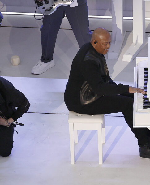 Eminem takes a knee during NFL Super Bowl LVI halftime show